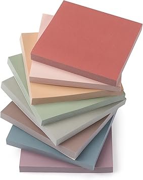 Sticky Notes 3x3 Self-Stick Notes Pads with 8 Morandi Colors, Easy to Post for Office, School, Home, 8 Pads/Pack, 80 Sheets/Pad